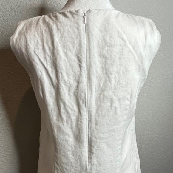 Michael Michael Kors White Linen Gold Studded Sleeveless Dress – Size 2 - Picture 7 of 15